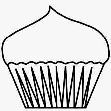 cupcake clipart black and white blank