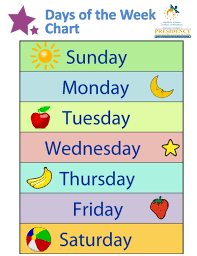 Days Of The Week Chart Primary Presidnecyindo