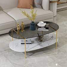 Marble Shelf Tempered Glass Top Homary