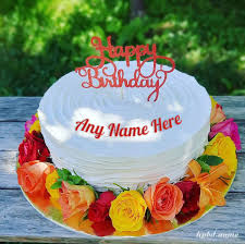 Colorful Fresh Flower Birthday Cake