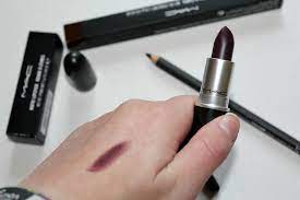 mac smoked purple lipstick and