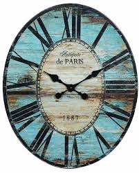 antiquite de paris wood oval wall clock