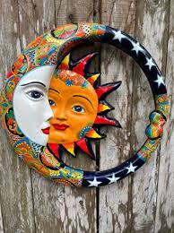 Sun Moon Mexican Ceramic Large Wall