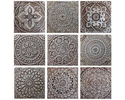 Set Of 9 Ceramic Garden Art Tiles