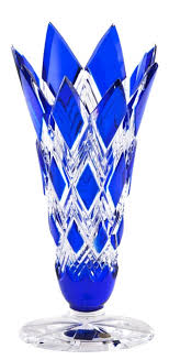 Crystal Vase Harlequin Color Blue