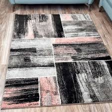 pink abstract rug grey black geometric