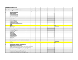 Free Expense Spreadsheet Income Expenses Template Monthly