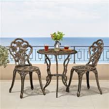 3pcs Outdoor Patio Bistro Set W Rose