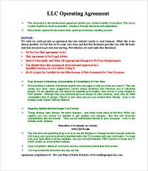 Operasting Agreement Template Operating Agreement Template 8 Free