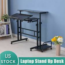 What is a computer stand up desk? Adjustable Height Stand Up Desk Computer Laptop Table Rolling W Cart Home Office Desks Home Office Furniture Furniture