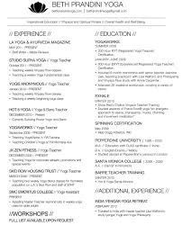 Yoga Resume Example Resume Examples Good Resume Examples