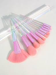 10pcs glitter makeup brush set shein
