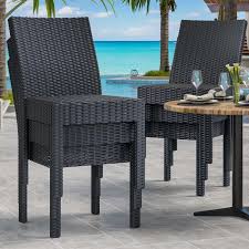 Rhodos Plastic Rattan Chair Black