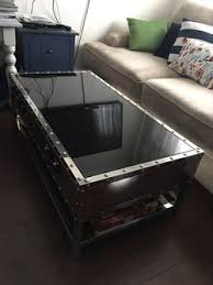 studded mirrored coffee table