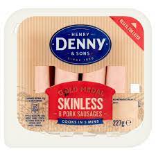 skinless pork sausages 227g
