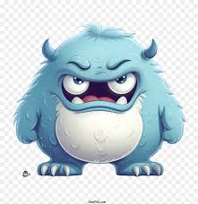 monster cute funny cartoon blue png