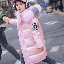 Winter Kids Girls Coat Shiny Jacket