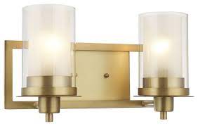 Juno Brushed Brass 2 Light Wall Sconce