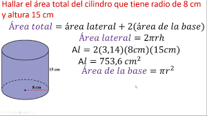 lateral y Área total de un cilindro