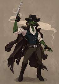 You can't speed dye your chickens — Meet Mr. Walker, the half-orc cowboy. A  birthday...