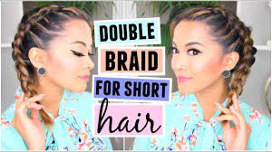 After you make a front french braid, you can pin it under your hair, bring it up to the high ponytail, or pin it next to the low bun, as featured below. How To Double Dutch French Braid For Short Hair Hairstyle Youtube