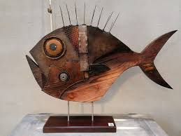 Fish Sculpture Recycled Metal Art