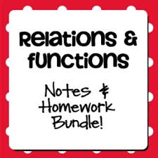 relations functions notes homework