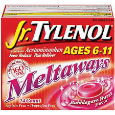 Tylenol Jr Meltaways Bubblegum Burst Tablets