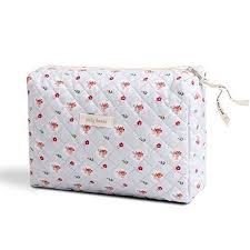 dalulu cute makeup bag large cosmetic bag aesthetic fl makeup pouch travel toiletry bags make up case organizer for women s kawaii stuff