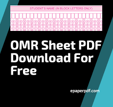 pdf omr sheet pdf for free