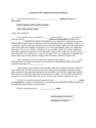 investment letter template fill out