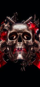 skull wallpaper 4k 3d black