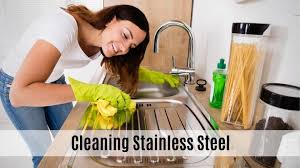 clean stainless steel with vinegar