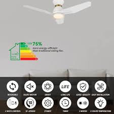 carro tilbury 44 in integrated led indoor outdoor white smart ceiling fan with light and remote works with alexa google home