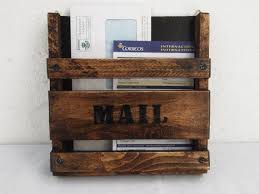 Rustic Wooden Mail Holder Wall