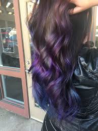 Purple and turquoise tie dye tips the base colors are shown on the second image on this listing. Purple And Blue Balayage Mermaid Hair Purple Hair Tips Hair Styles Blue Ombre Hair