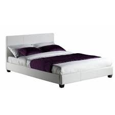como faux leather wood bed frame in