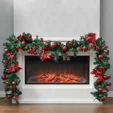 Led Lights Door Wreath Xmas Fireplace