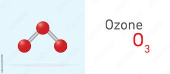 ozone o3 gas molecule stick model