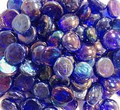 Cobalt Blue Iridized Glass Gems