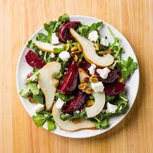 Marinated Beet Salad With Pear And Feta gambar png