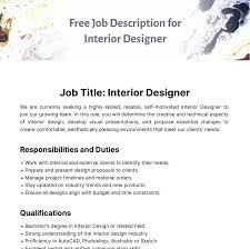 job description for interior designer