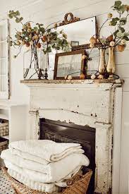 Eclectic Antique Fall Pear Mantel