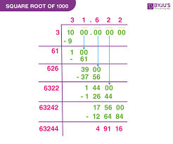 square root of 1000 how to find the