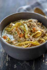Slow Cooker Creamy Chicken Noodle Soup Slow Cooker Gourmet gambar png