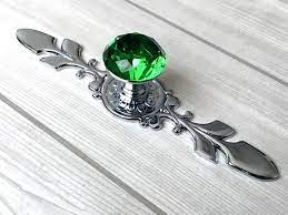 Green Crystal Drawer Knobs Door Pulls