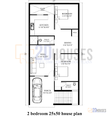 25x50 House Plan 3 Bedroom With Car