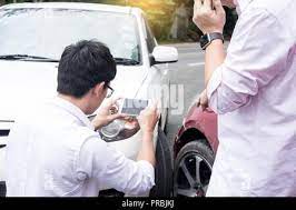 Male Driver Taking Photo Of Damaged Car By Smartphone Vehicle  gambar png