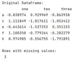 missing values in a pandas dataframe