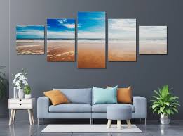 Beach Ocean Wall Art Panoramic Multi